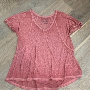 Coral Free People V-Neck Top